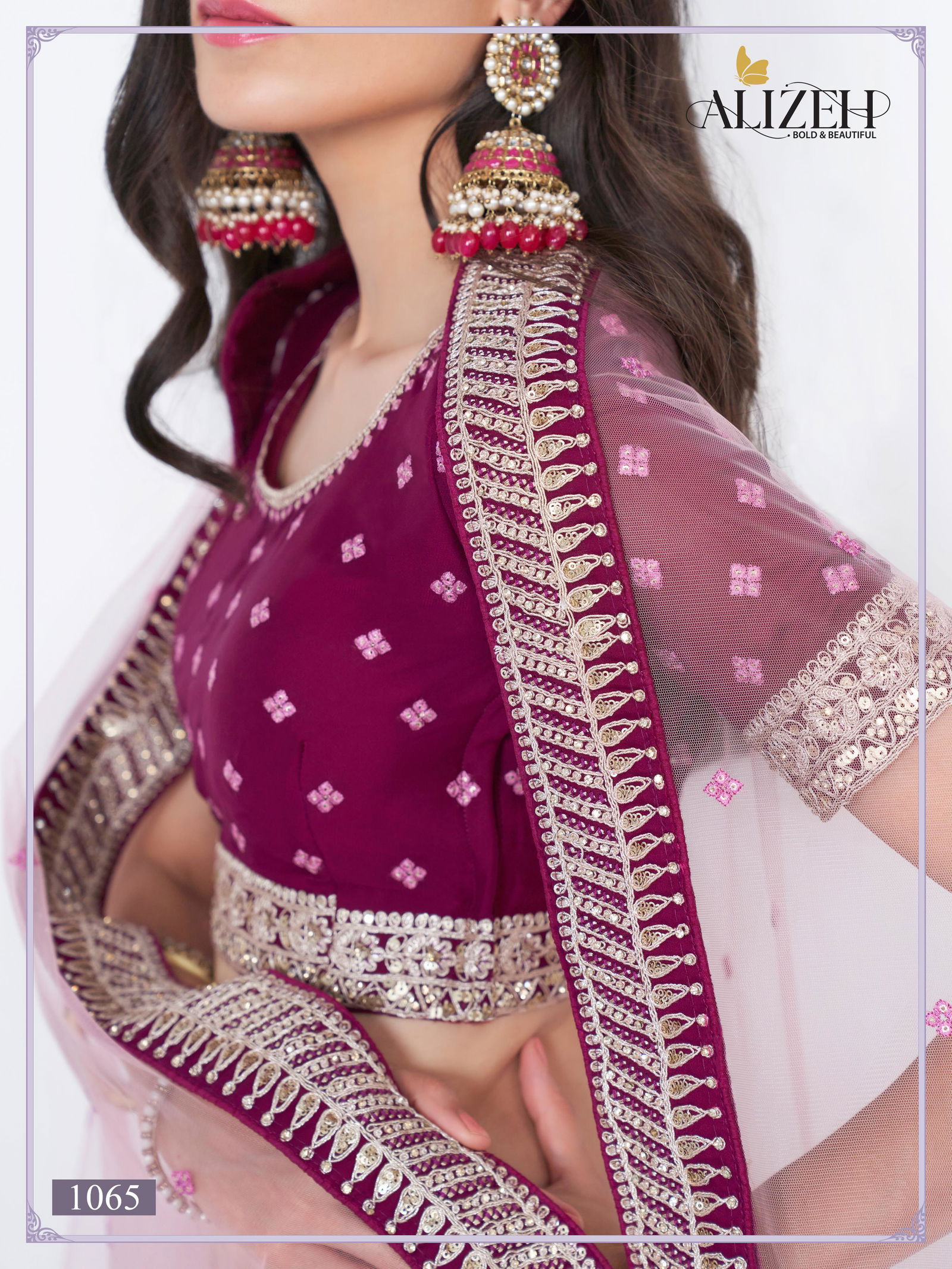 Alizeh Bridal Heritage Premium 1065 Silky Georgette Lehenga Choli Wholesale Online